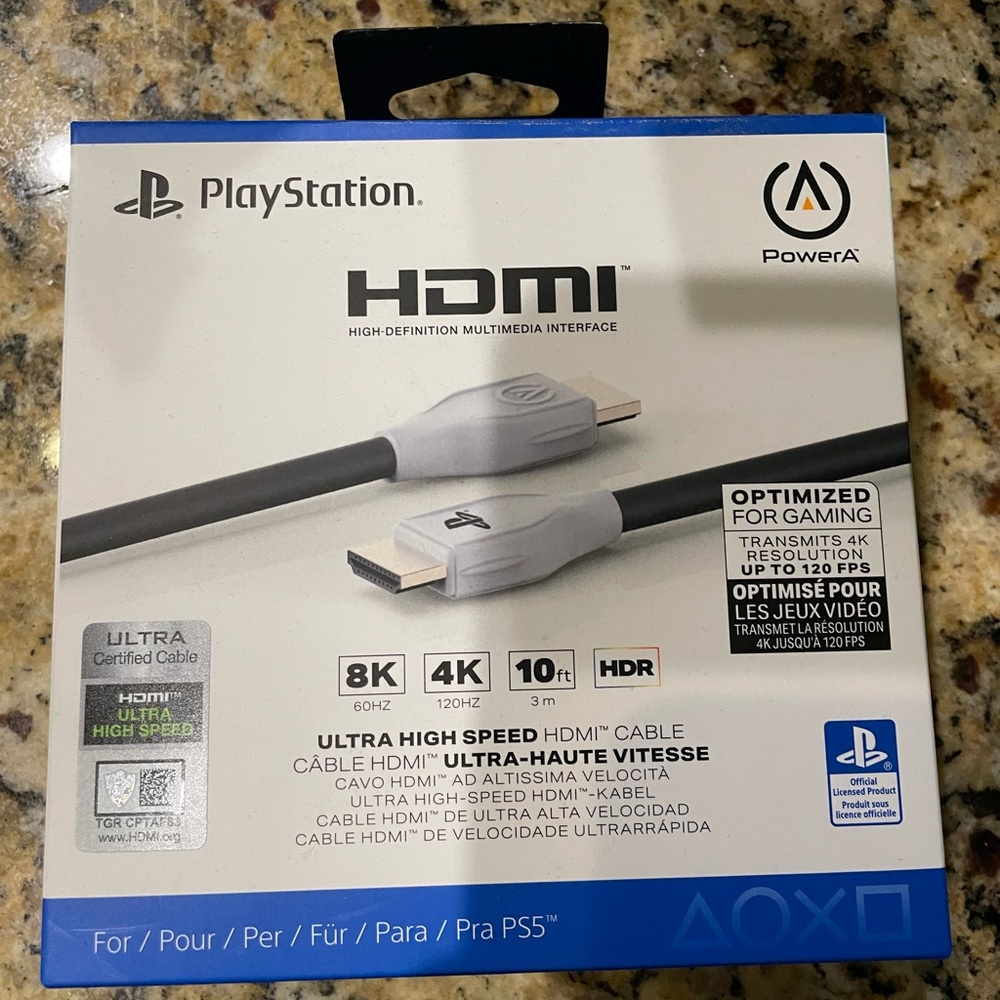 PlayStation HDMI Ultra High Speed Cable 8k and 4K 10ft Cable
